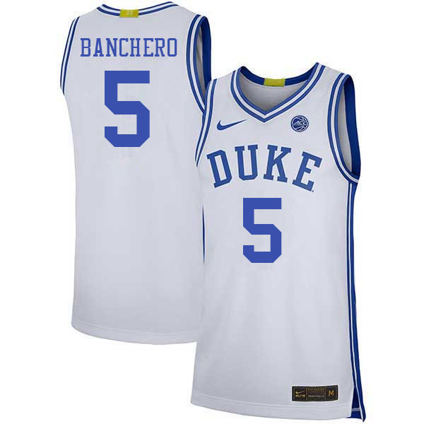 Men #5 Paolo Banchero Duke Blue Devils College Basketball Jerseys Sale-White